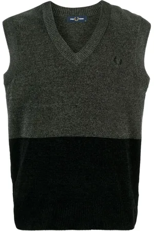 Fred Perry Logo-embroidered two-tone vest