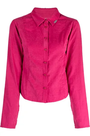 Izzue Logo-plaque pointed-collar long-sleeve shirt