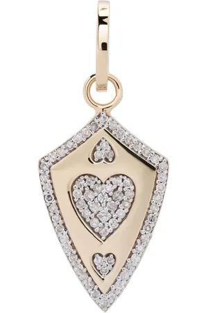 Adina Reyter 14kt yellow Heart Shield diamond charm pendant