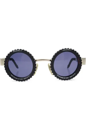 CHANEL 1990-2000s Camera Lens round-eye sunglasses