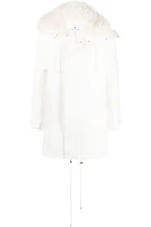 Courrèges Faux-fur trim coat