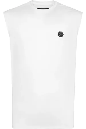 Philipp Plein Logo-appliqué cotton tank top