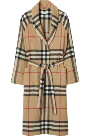 Burberry Vintage Check-pattern belted cashmere robe