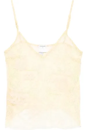CHANEL 2006 logo print sleeveless blouse
