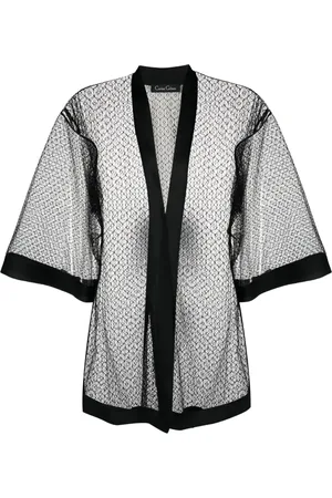 CARINE GILSON Calais-Caudry lace sheer robe
