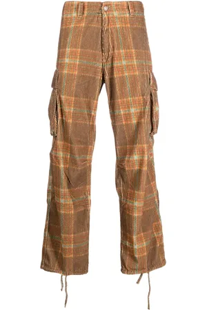 ERL Check-print cotton wide-leg trousers