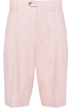 LARDINI Pinstriped mid-rise bermuda shorts