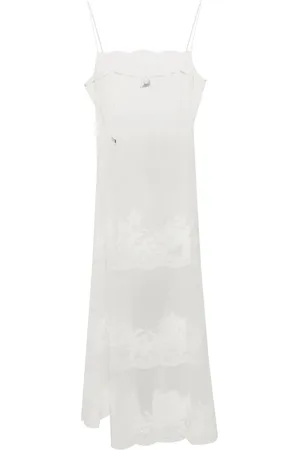 CARINE GILSON Lace-appliqué sheer maxi dress