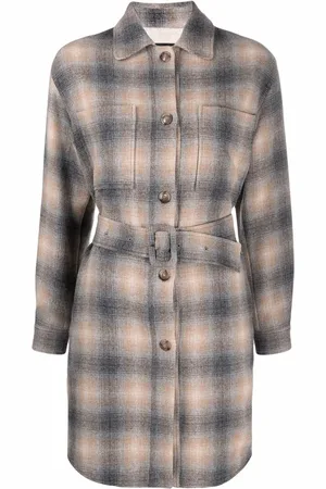 SEVENTY BY SERGIO TEGON Check belted coat
