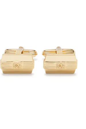 Dior 1980s logo-embossed polished cufflinks