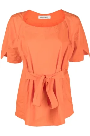 HENRIK VIBSKOV Tied-waist short-sleeved blouse