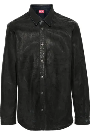 Diesel Cracked press-stud shirt