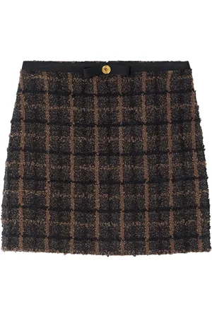 VERSACE Bouclé tweed pencil skirt