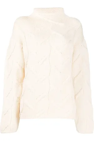 CHANEL 1999 high-neck cable-knit jumper