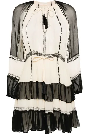 ULLA JOHNSON Loreli silk tiered minidress