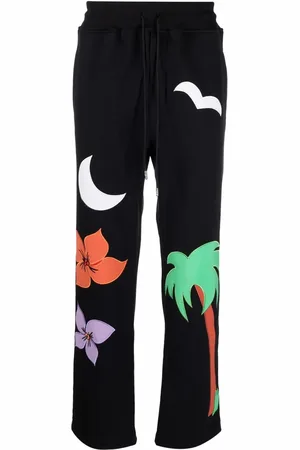 JUST DON Embroidered straight track pants
