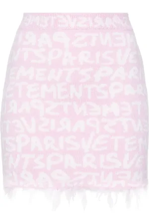 Vetements Monogram-jacquard merino miniskirt