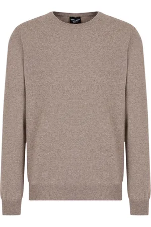 Giorgio Armani Mélange-effect cashmere crew-neck jumper
