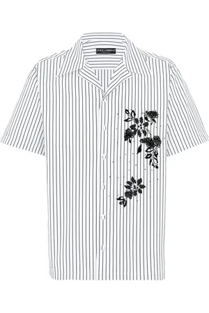Dolce & Gabbana Floral-print striped shirt