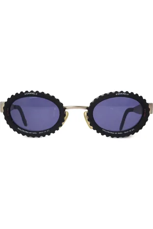 CHANEL 1990-2000 oval-frame sunglasses