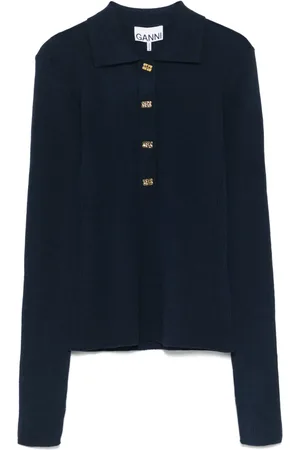 Ganni Knitted polo top