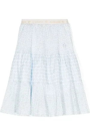 Aigner Logo-waistband printed poplin skirt