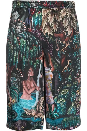 Endless Joy Goa Gajah silk bermuda shorts