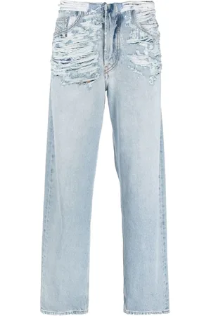 Diesel Ripped straight-leg jeans