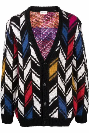 Saint Laurent Patterned intarsia-knit cardigan