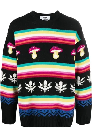 Msgm Patterned jacquard crew-neck jumper
