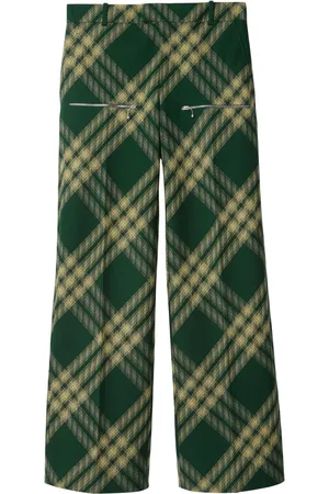 Burberry Check-pattern wool tailored trousers