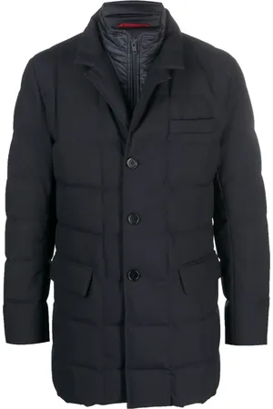 FAY Notched-collar quilted down jacket