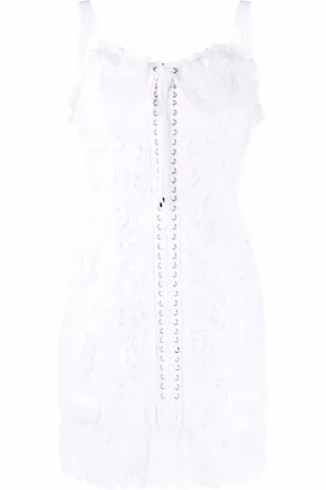 Dolce & Gabbana Lace-up floral lace mini dress
