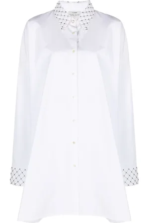 FORTE FORTE Bead-embellished cotton shirt dress