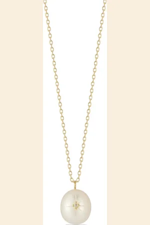 Mateo 14kt yellow pearl diamond necklace
