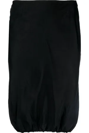 Prada 2000s ruched silk skirt