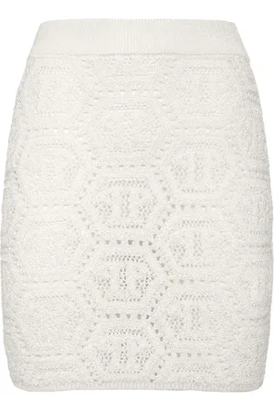 Philipp Plein Monogram-pattern knitted miniskirt