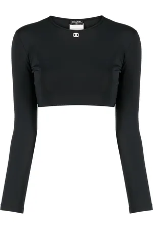 CHANEL 1995 CC embroidered long-sleeve top
