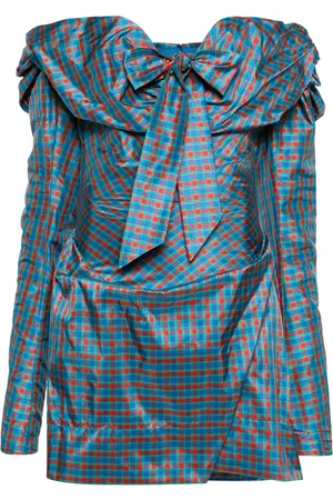 Vivienne Westwood Tartan-check off-shoulder minidress