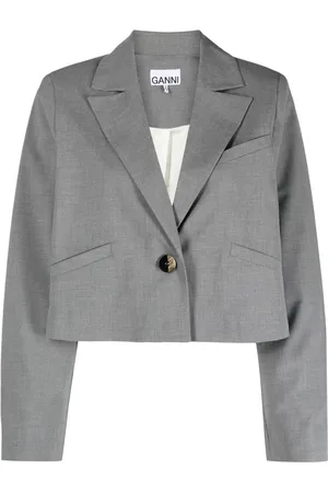 Ganni Single-breasted cropped jacket