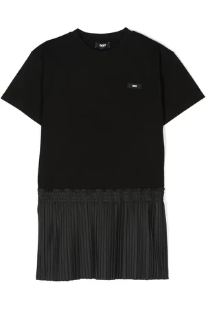 DKNY Logo-patch pleated T-shirt dress