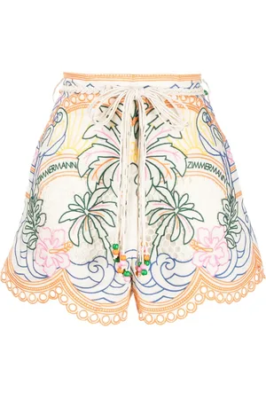 ZIMMERMANN Ginger Tropical linen shorts