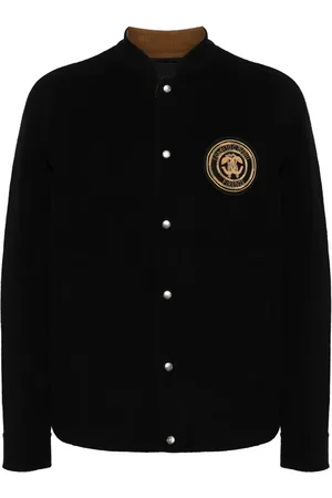 Roberto Cavalli Logo-embroidered wool bomber jacket