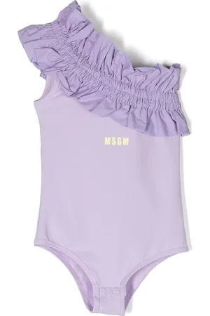 Msgm Asymmetric ruffled one-piece