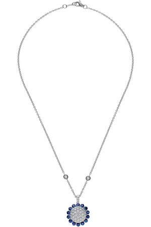 Leo Pizzo 18kt white gold diamond sapphire Aurora necklace