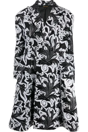 Comme des Garçons Floral jacquard double-breasted coat