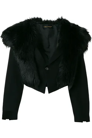 Comme des Garçons Faux-fur collar cropped jacket