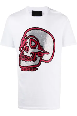 Philipp Plein Crystal outline skull T-shirt