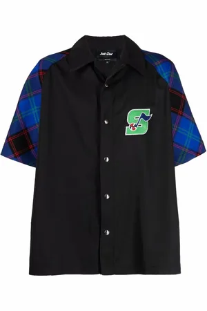JUST DON Colour-block short-sleeved shirt