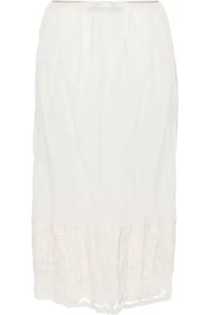 Prada Floral-lace slip skirt